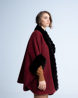 Poncho bicolor Elisa Rojo