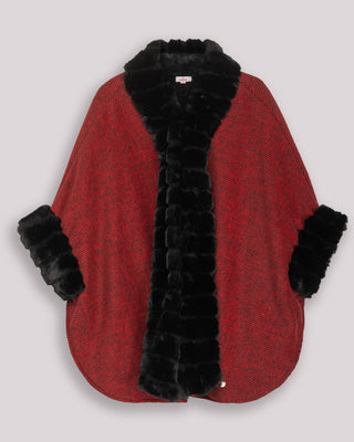 Poncho bicolor Elisa Rojo