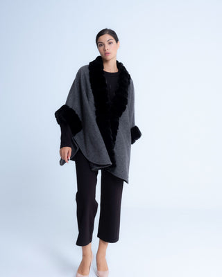 Poncho bicolor Elisa Gris