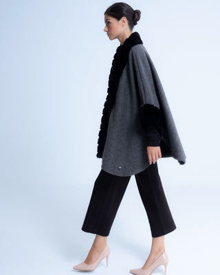 Poncho bicolor Elisa Gris