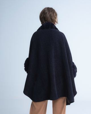 Poncho terciopelo Elena Azul