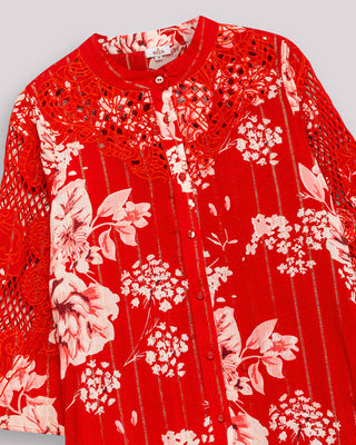 Vestido Corto Rojo Camisero Gardenia