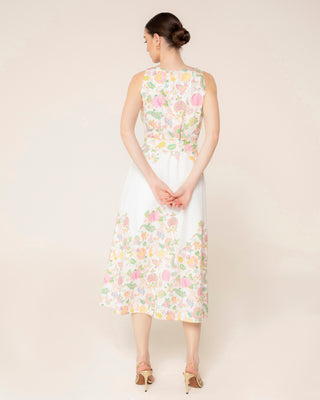 Representación visual de vestido flores blanco verbena