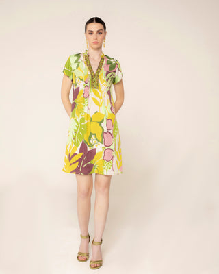 Foto representativa de vestido verde lima malia