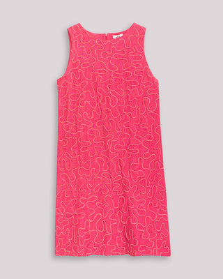 Vestido Brocado Rosa Dory