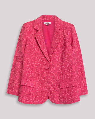 Representación visual de blazer rosa fucsia dory