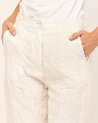 Pantalón Bordado Blanco Dory