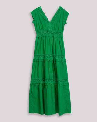 Fotografía destacada de vestido largo encaje verde elisa
