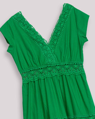 Vista principal del producto: vestido largo encaje verde elisa