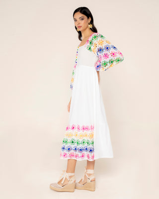 Foto representativa de vestido flores bordadas olivia