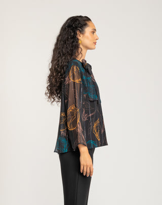 Blusa flores de gasa Evane
