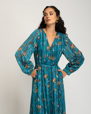 Vestido largo azul turquesa Naiara