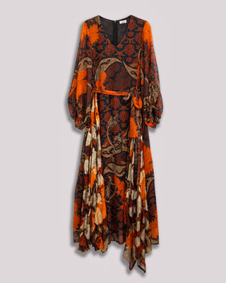 Vestido estampado naranja Varena
