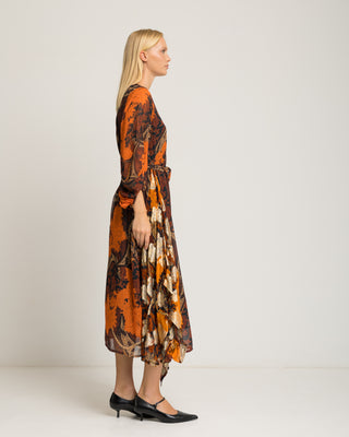 Vestido estampado naranja Varena