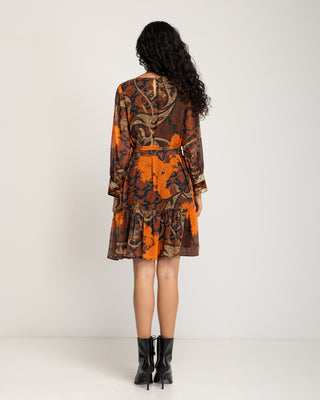 Vestido corto fruncido Varena