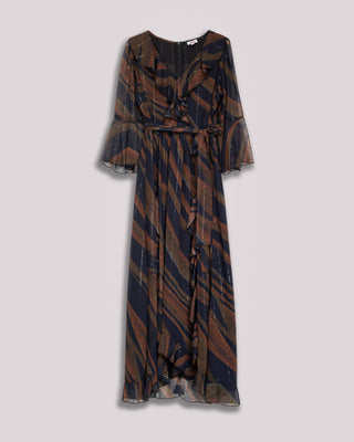 Vestido largo gasa manga larga Celene