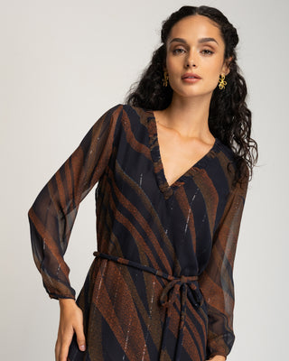Vestido corto de gasa Celene