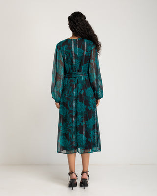 Vestido midi verde esmeralda Liria