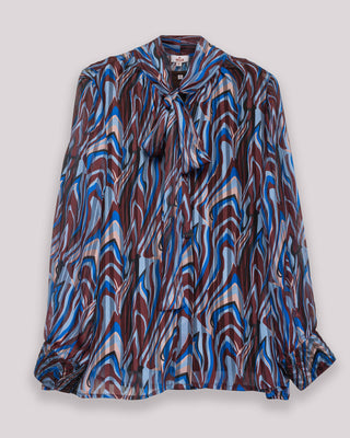 Blusa azul y marrón Varine