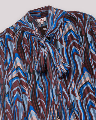 Blusa azul y marrón Varine
