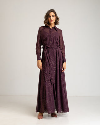 Vestido camisero berenjena Tessala