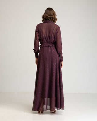 Vestido camisero berenjena Tessala