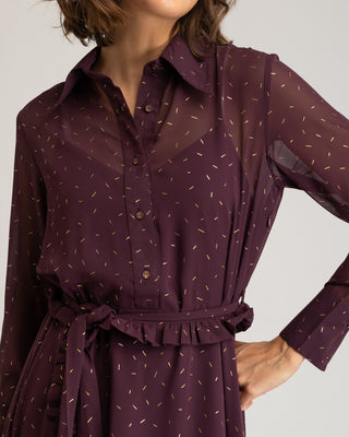 Vestido camisero berenjena Tessala
