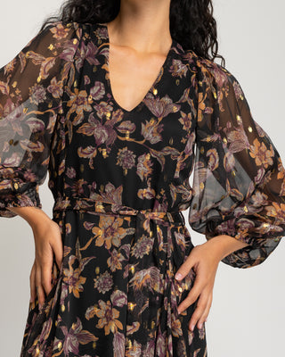 Vestido flores manga larga Liena