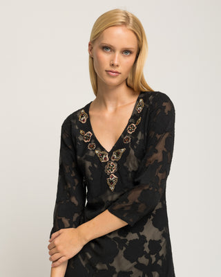 Vestido terciopelo negro Ambria