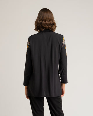 Camisa estampada flores Bani Negra