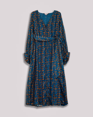 Vestido azul estampado flores Junia