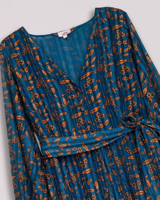 Vestido azul estampado flores Junia