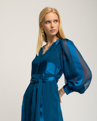 Vestido azul petróleo Valeska