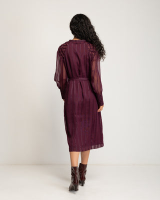 Vestido midi granate Lyria
