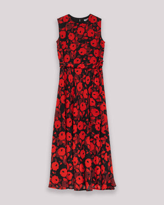 Vestido rojo largo sin mangas Milena