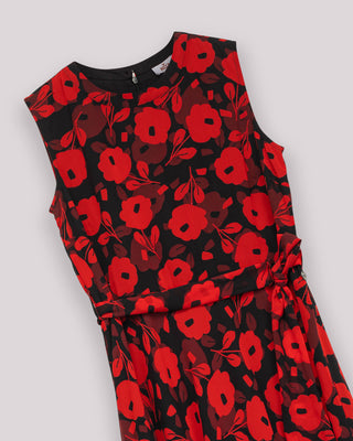 Vestido rojo largo sin mangas Milena