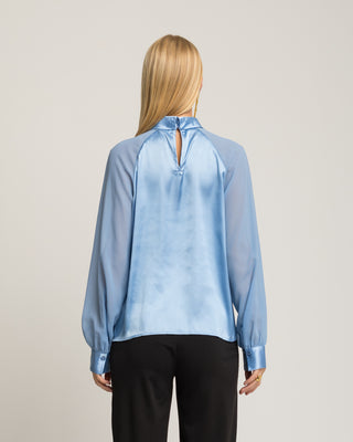Blusa satinada azul Marmara