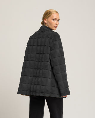 Chaqueta de pelo gris Celestia