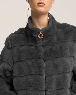 Chaqueta de pelo gris Celestia