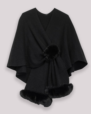 Poncho negro cruzado Samara