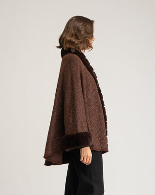 Poncho pelo beige Loren