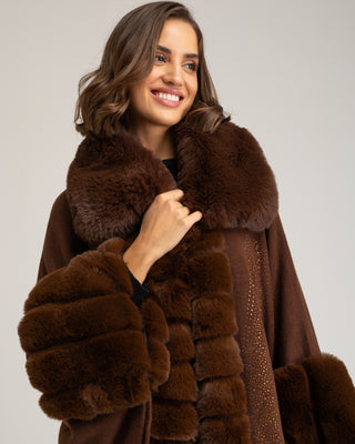 Poncho strass chocolate Gia