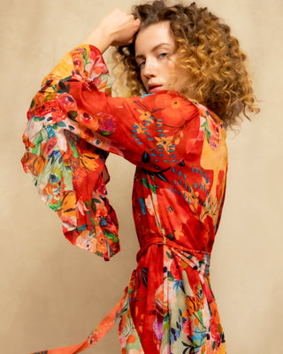 vestido largo rojo manga larga 4