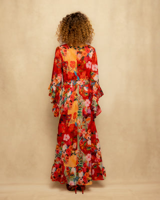 vestido largo rojo manga larga 7