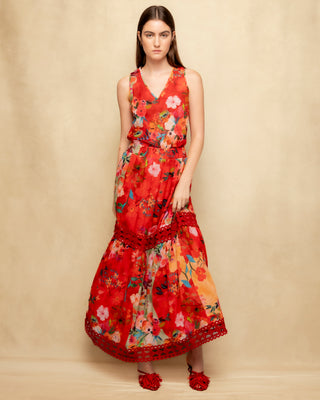 falda roja estampada 7