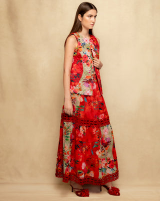 falda roja estampada 5