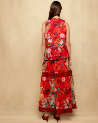 falda roja estampada 6