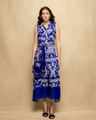 vestido midi azul marino 3