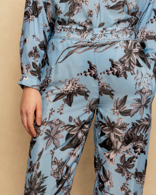 pantalon azul estampado floral 4