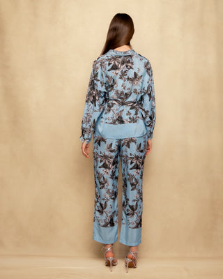 pantalon azul estampado floral 7